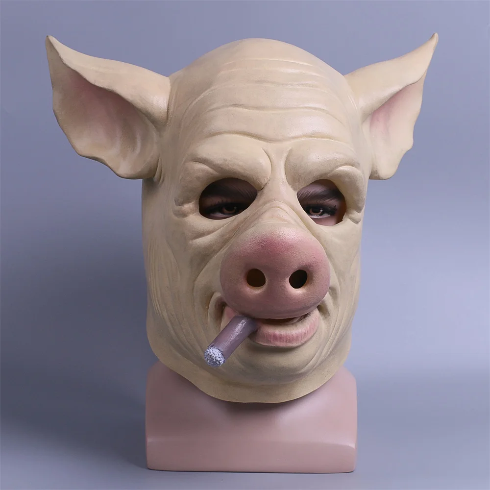 Game H1Z1: King of the Killing Cigar Pig Cosplay Head Mask Full Latex Adult Unisex Halloween Party Fancy Dress Sphere