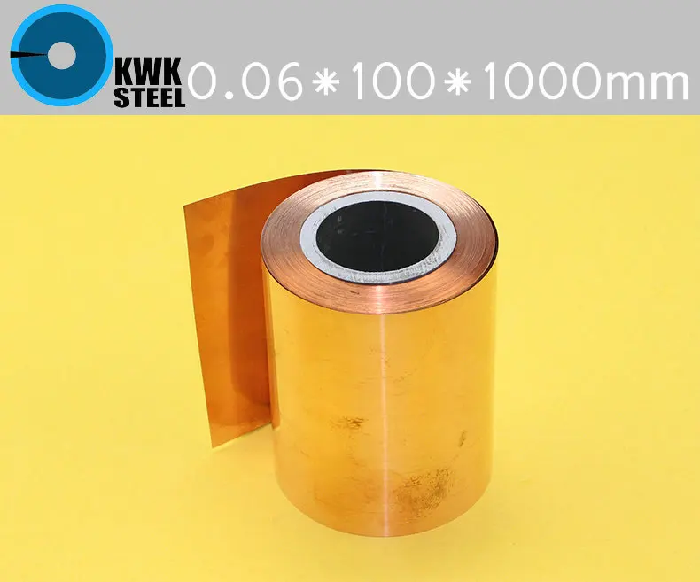 Copper Strips 0.06mm * 100mm * 1000mm Pure Cu Sheet  Plate High Precision Pure Copper Free Shipping