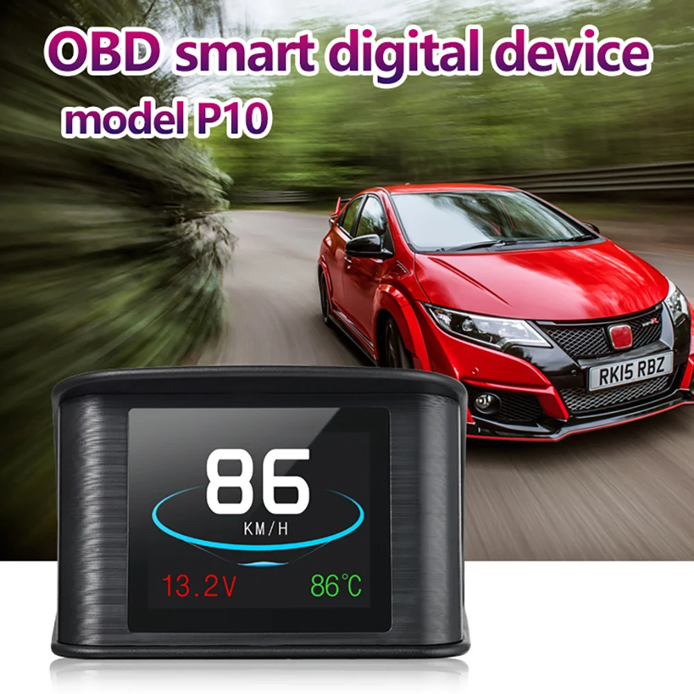 OBDSPACE P10 OBD2 Auto Scanner On-board Computer HUD Display Temperature Consumption Speedometer Gauge OBD 2 Car Diagnostic Tool