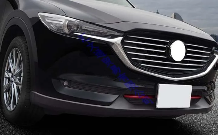 For Mazda CX-8 CX8 2018-2021 2019 ABS Chrome Front Center Mesh Grille Grill Cover Radiator Strip Trim Decoration Car Styling