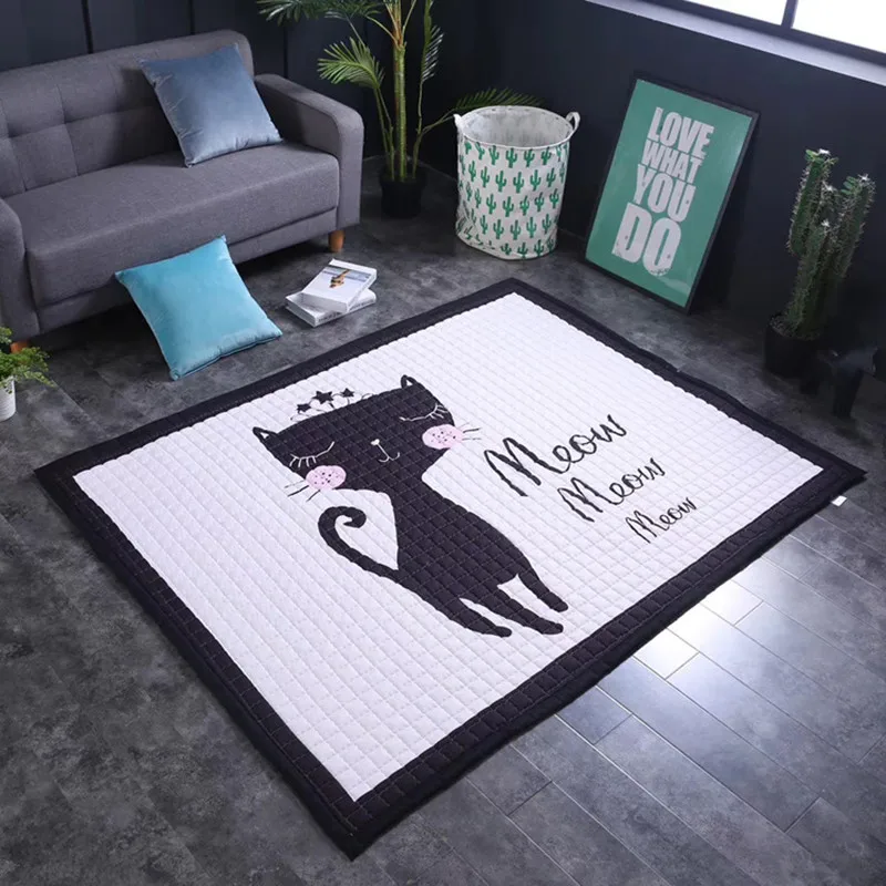 

Nordic style Carpet Cartoon Animal 3D Print Bedroom Kids Play Mat Soft Flannel Memory Foam Big Area Rugs Carpets for Living Room