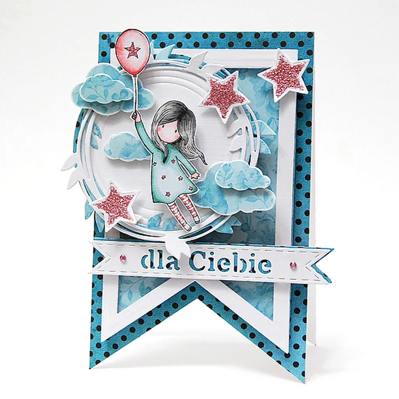 Polish Word Ribbon Metal Cutting Die Scrapbooking Paper Card Album Making Embossing DIY Template Handmade Decoration Stencil