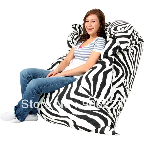 

EXTRA LARGE SIZE !! Original zebra adults beanbag chair, indoor bean bag lounge - free shipping