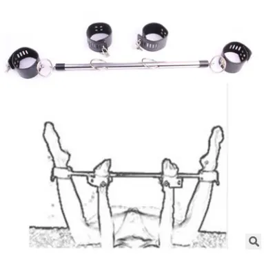 

56CM Stainless Steel Adjustable Spreader Bar Bondage Set Unisex Slave Handcuffs Ankle Cuffs Shackles Locks erotic costumes women