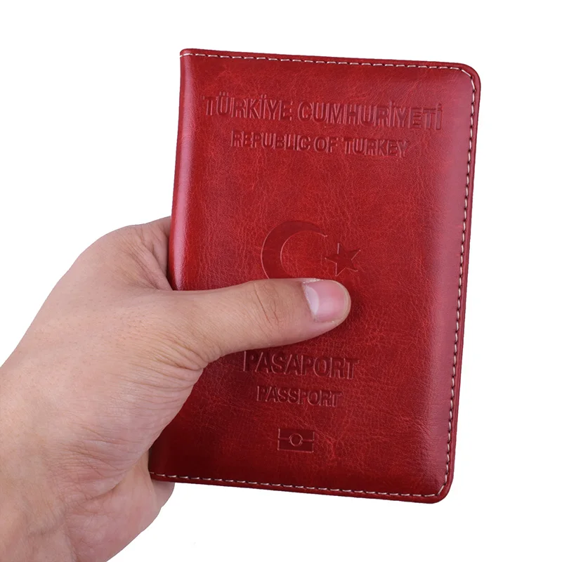 Turkey Passport Cover Women Men Passport Holder PU Leather Covers for Turks Travelling Organizer Passports