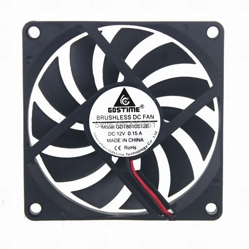 1 stücke Gdstime DC 12 v 2Pin 80*80x10mm 8 cm 80mm Computer Lüfter 8010