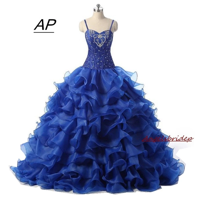 ANGELSBRIDEP Spaghetti Strap Quinceanera Dress Baljurk Fashion Sweetheart Kralen Corset Floor-Length Sweet 16 Debutante Toga