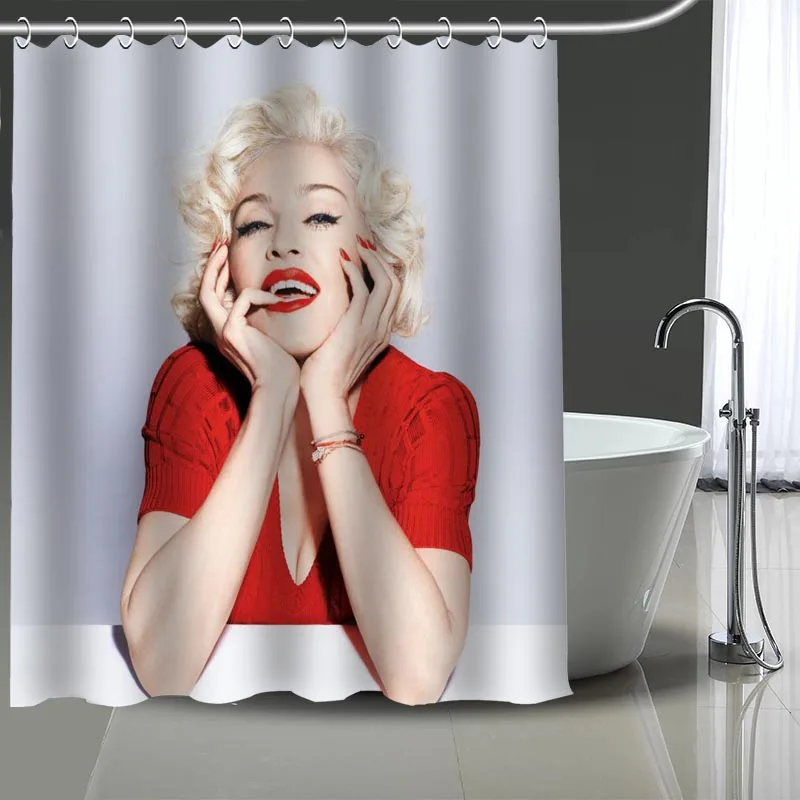 Tenda da doccia di alta qualità con stampa Madonna tende impermeabili decorazioni per il bagno con ganci personalizza la tua immagine più dimensioni