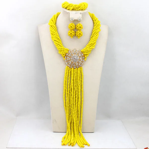 Wonderful African Bridal Jewelry Set Trendy Blue Crystal Beads Necklace Set Nigerian Wedding Party Beads Free Shipping ABY793