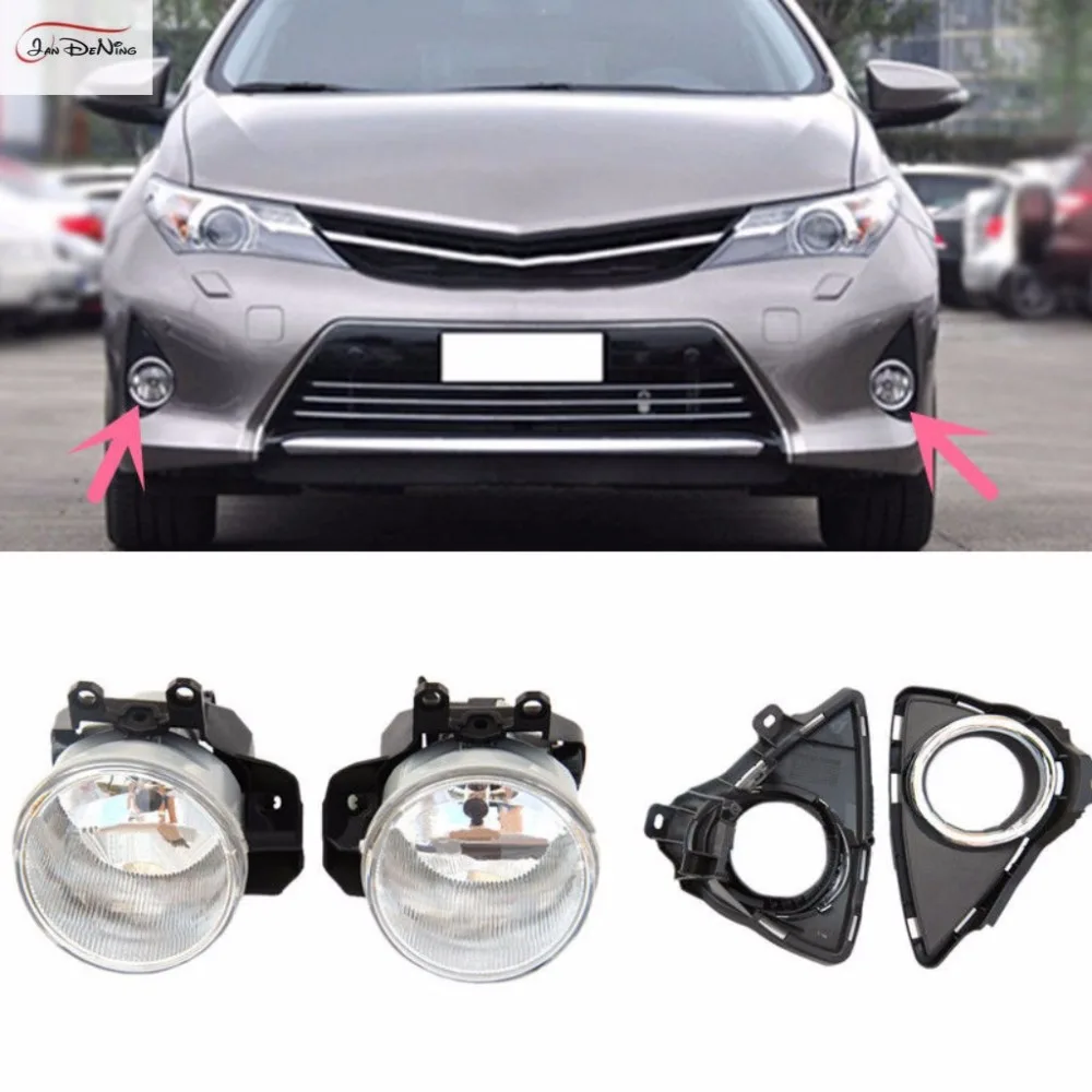 JanDeNing For TOYOTA ALLION MODELLISTA 2008 2009  Clear Front Fog Lamp Cover Trim Replace assembly kit black (one Pair)