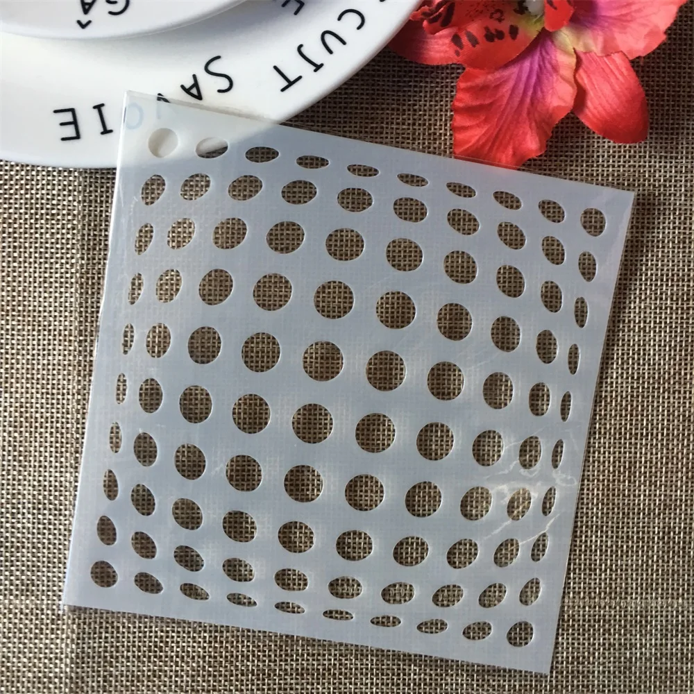 5 "3D Dot tekstury DIY Layering szablony malowanie ścian kolorowanka wytłaczania albumu papieru dekoracyjnego szablon kartek