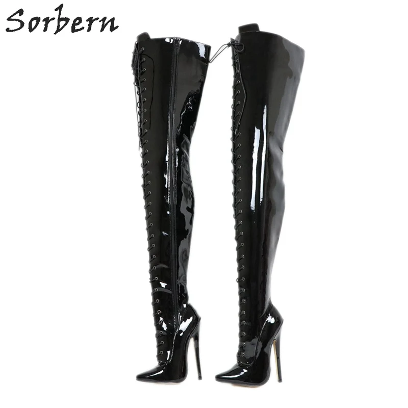 

Sorbern 80Cm Crotch Thigh High Women Boots High Heels Shoes Ladies Custom Wide Calf Boots 18Cm Stiletto Boots Personalized Shaft