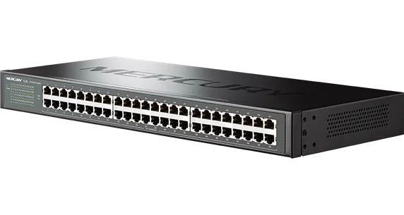 Plug & Play, Acciaio/Metallo 48 Porte Desktop Switch 100Mbps Switch di rete Ethernet Hub LAN Switch rapido per scambio full o half duplex