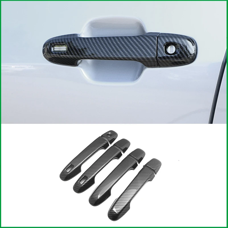 For Subaru Forester 2019 ABS CARBON FIBER LOOK DOOR HANDLE BOWL COVER CAP STICKER TRIM MOLDING STYLING AUTO PARTS