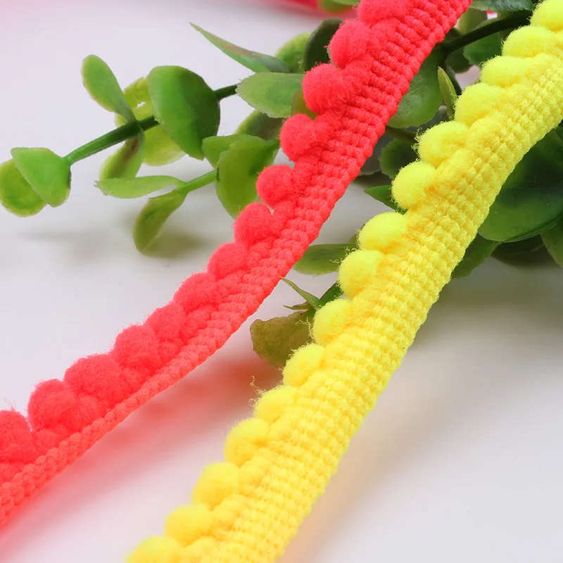 5 Yards/lot Arcobaleno Colore Pompon Sfera Del Merletto Del Tessuto DIY Cucire Craft Accessori A Maglia Pom pom Frangia Nastro Trim per Gli Indumenti