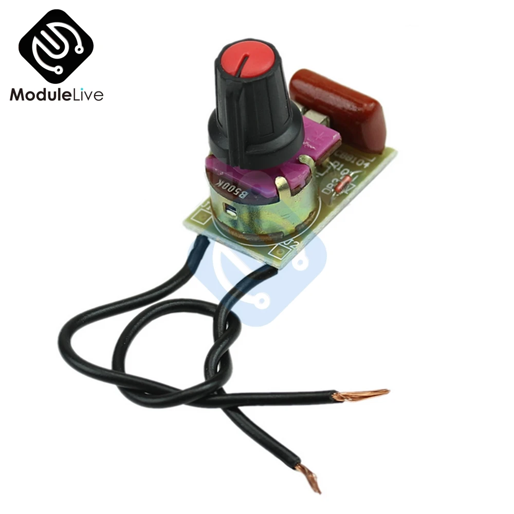 2PCS 100W Switch Speed Regulation Module Dimmer DIY Kit For Arduino Dimming Light Board AC Motor Switch Potentiometer MAC97A6