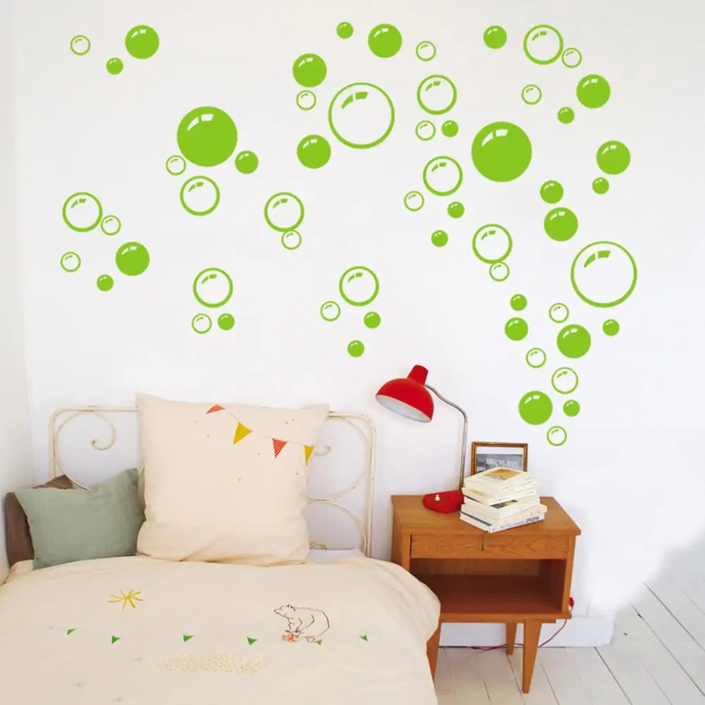 Modern Circle Bubble Pattern Bathroom Products Wall Stickers Home Decor Waterproof Wallpaper Blue Freen Orange White 21*42CM