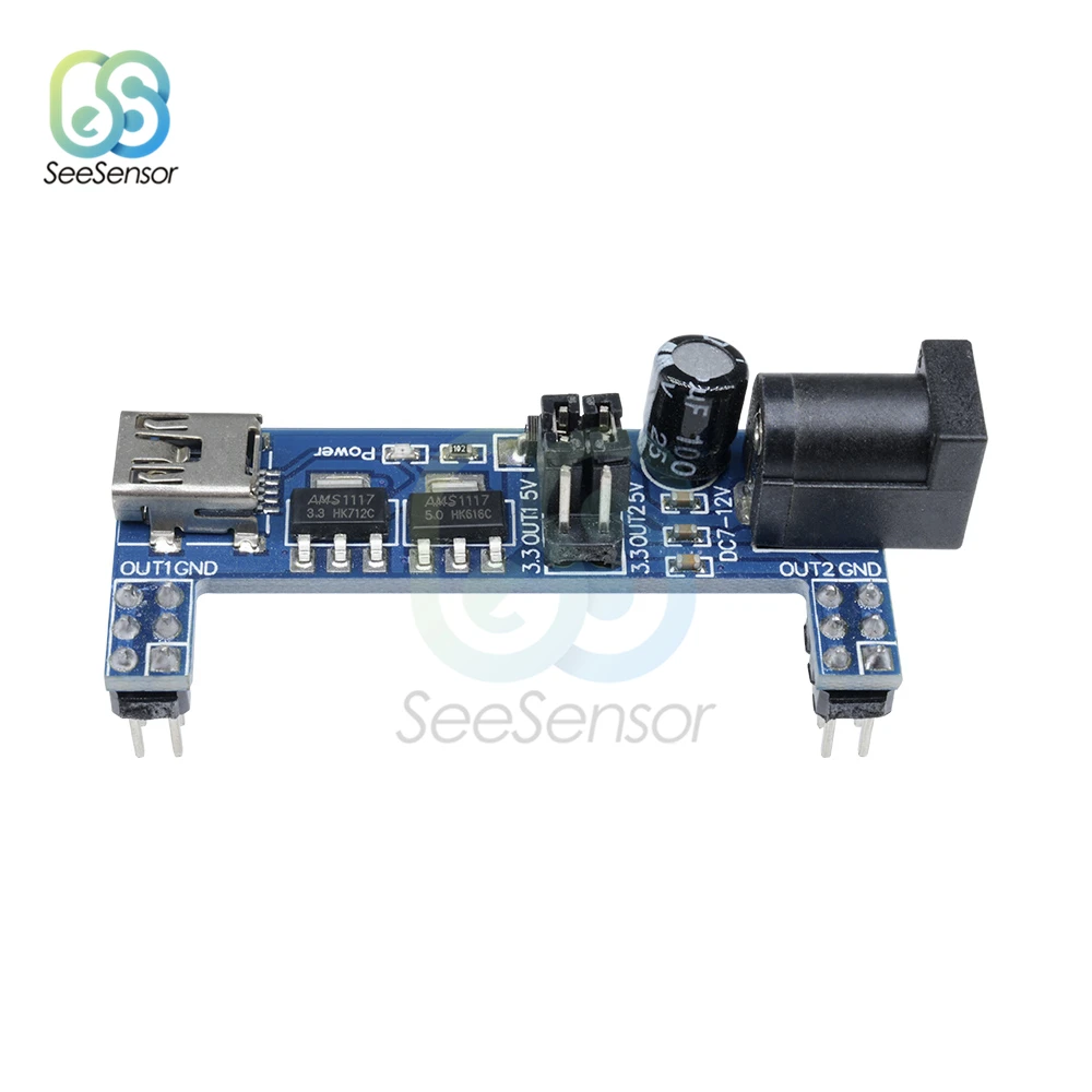 MB102 Modul Catu Daya Breadboard DC 3.3V 5V untuk Catu Daya USB Mini Tanpa Solder Papan Roti Kompatibel MB-102 MB 102
