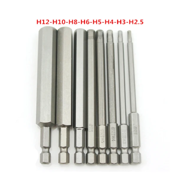 Chaves de fenda elétricas, 8 bits hex shank magnéticos, pontas 100mm, frete grátis