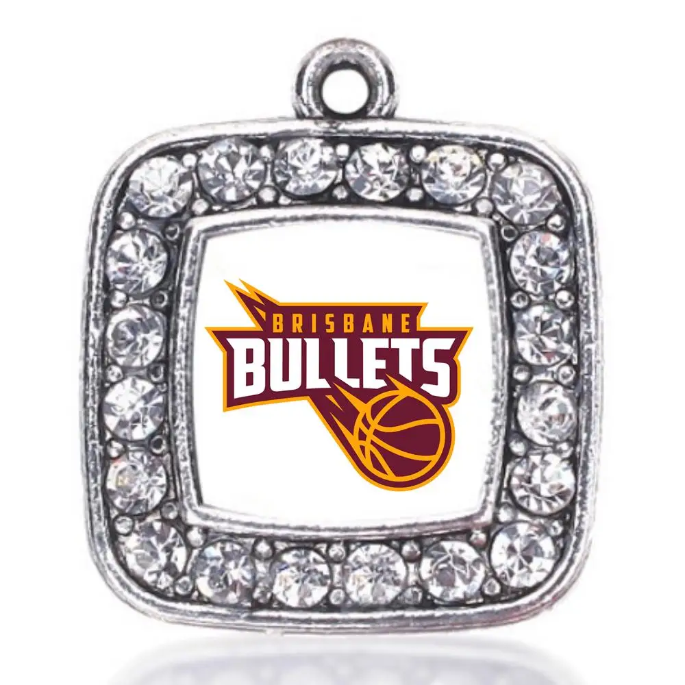 

Australia AUS Brisbane Bullets basketball CHARM ANTIQUE SILVER PLATED CRYSTAL JEWELRY