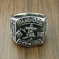 Punk 316L Stainless Steel Bandidos Denmark MEX Ring for Mexican Rings Jewelry