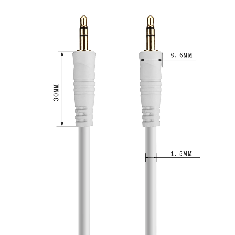 JSJ Aux Cable 3.5MM Stereo Male to Male Jack Pro Audio Cable HIFI for Car Cell Phone Tablet MP3 MP4 Headphone DVD CD Player