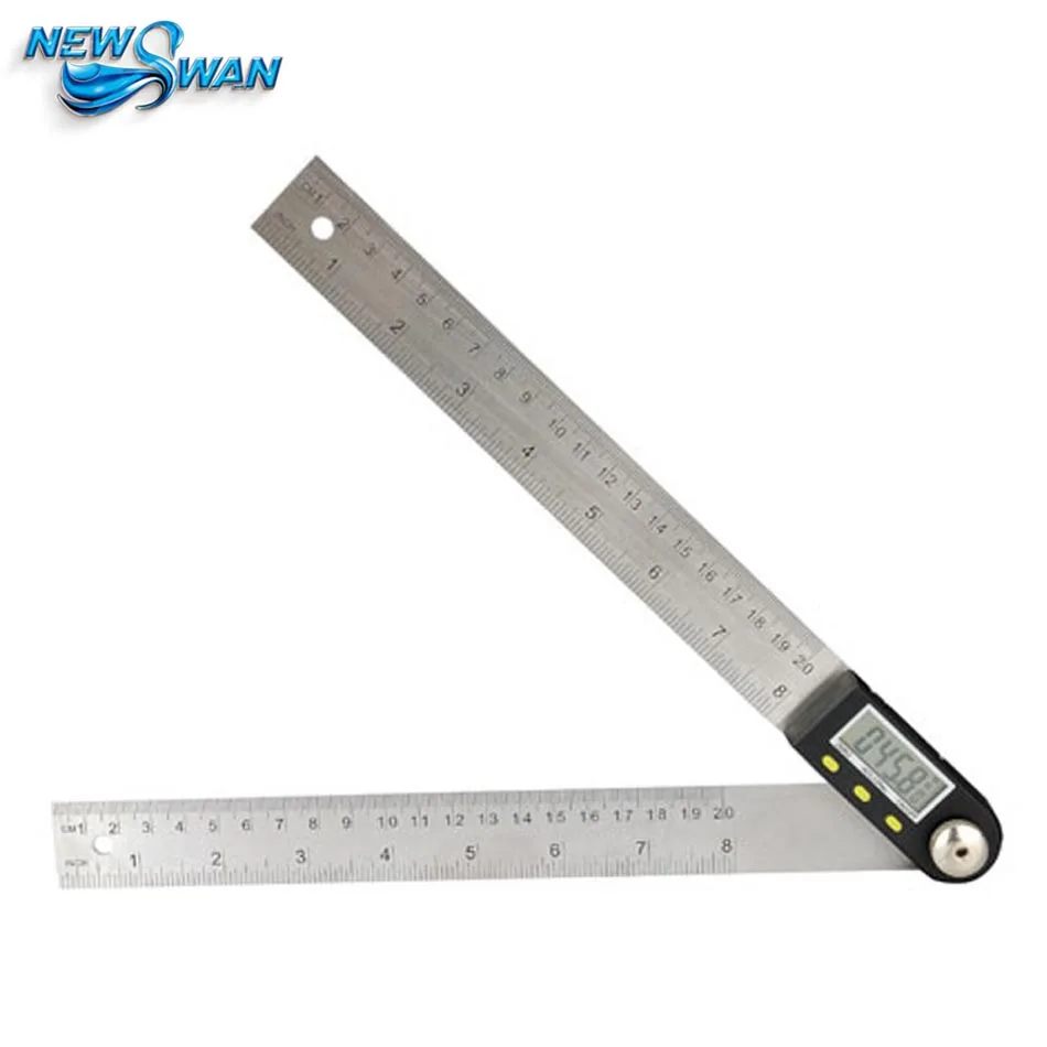 Alat Pengukur Tingkat Goniometer Inklinometer Busur Derajat Digital 200Mm Penggaris Sudut Baja Tahan Karat Pengukur Sudut Elektronik