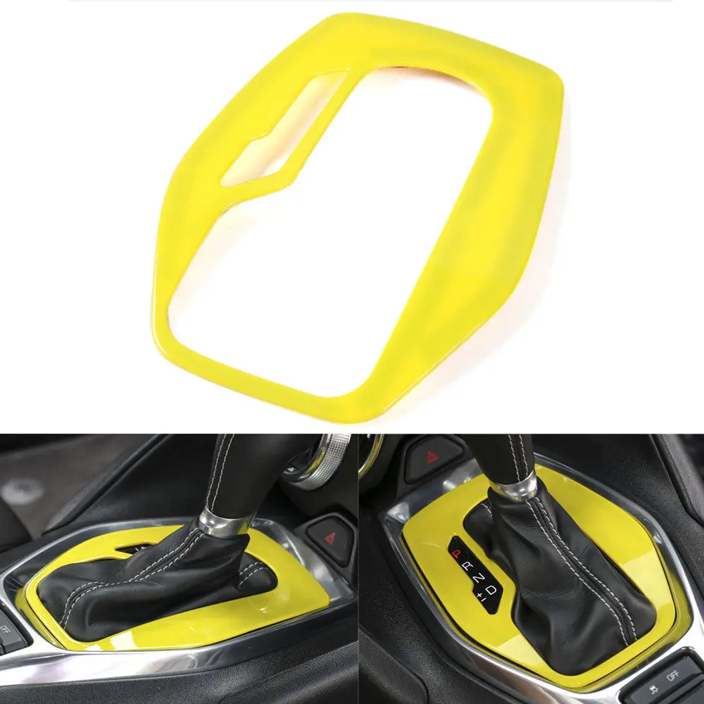 

BBQ@FUKA Car Accessories 1 PC ABS Yellow Color Interior Gears Panel Trim Cover Frame Fit For Chevrolet Camaro 2017 2018