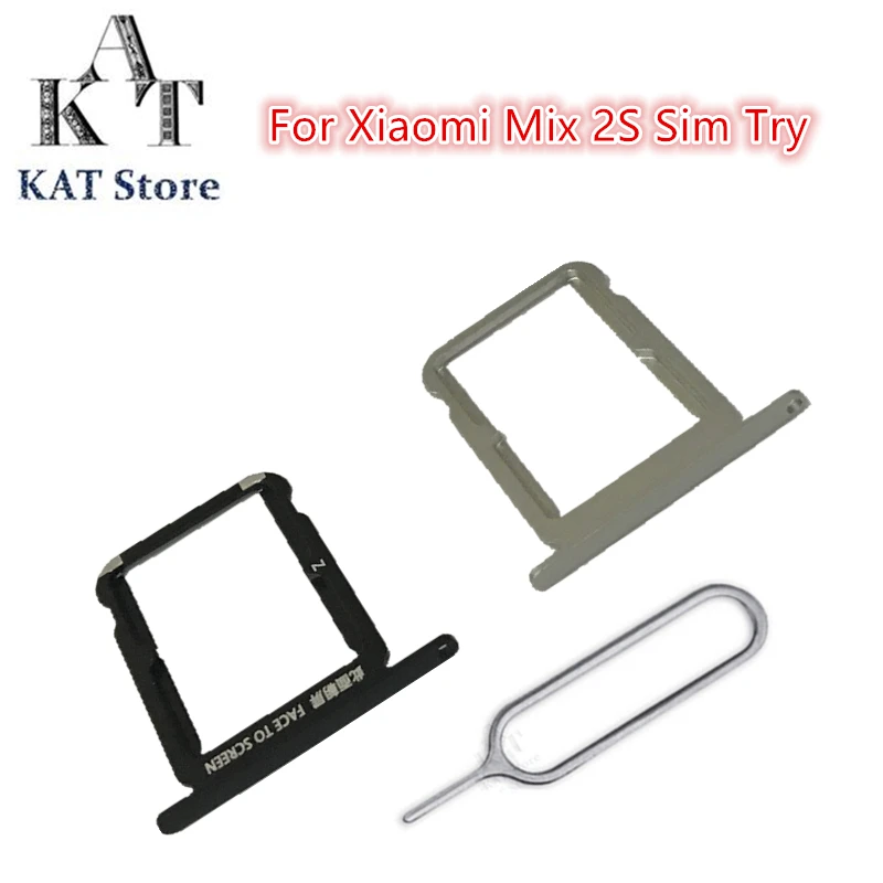 1PCS SIM card Holder Slot Tray Adapter For Xiaomi Mi Mix 2 Mix 2S Sim Tray with opening pin Replacement Parts