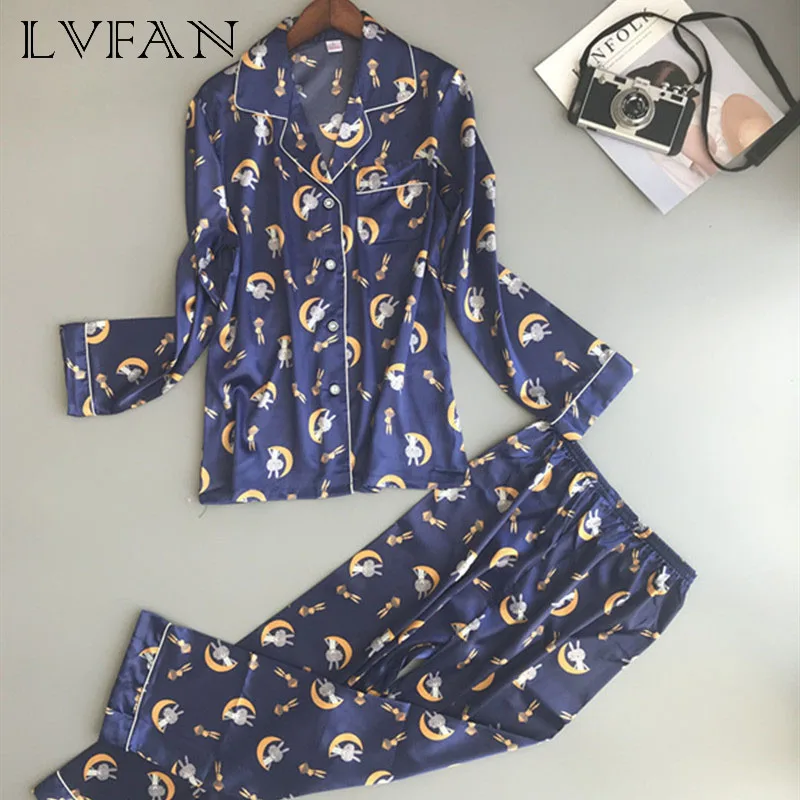 Female Spring and Autumn Imitates Real Silk Long Sleeve Lovely Student To Be Able To Wear Two Pieces of House LVFAN AR L001