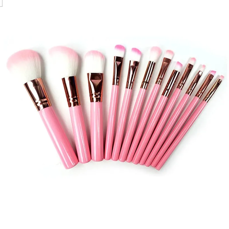 12Pcs Makeup Brush Set Eye Shadow Foundation Eyebrow Lip Face Brush cosmetics Makeup Brushes Tool +Leather Cup Holder Case Kit