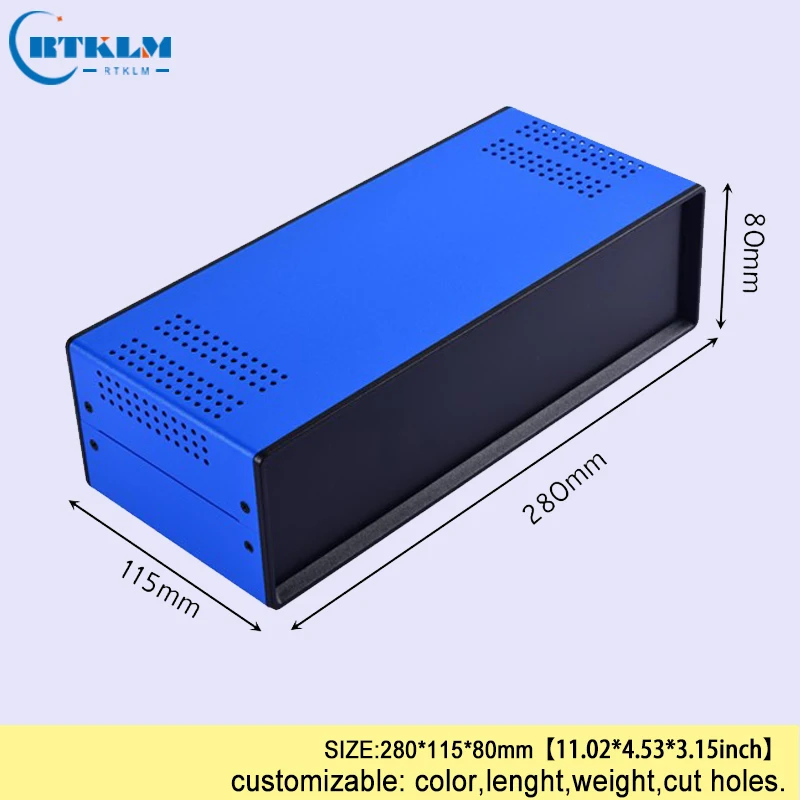 Elektrische Gehäusebox aus Eisen für DIY-Projekte, Steckdosen-Verbindungsbox, PCB-Design, Instrumentengehäuse, Anschlussbox 280*115*80mm – Detail 10