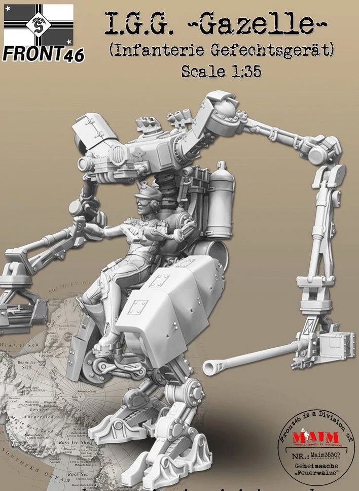 1/35 modern man stand fantasy  with machine   toy Resin Model Miniature Kit unassembly Unpainted