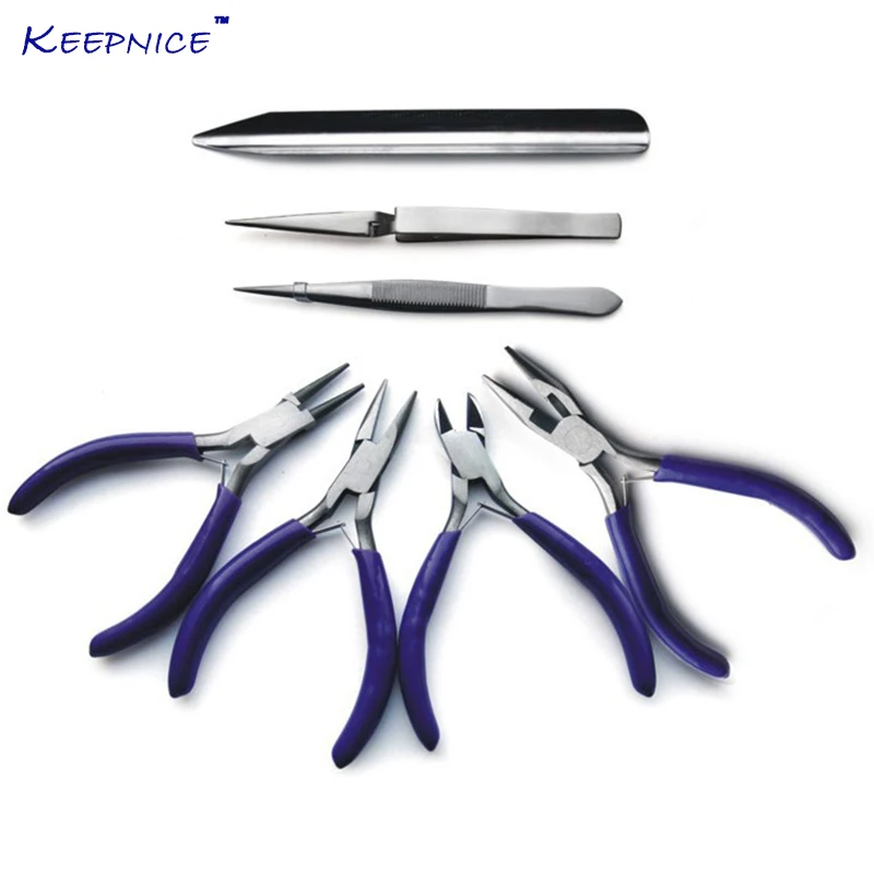 DIY Jewelry tool set 7pieces slimline Pliers cutters  tweezers and forceps set jewelry tool kids