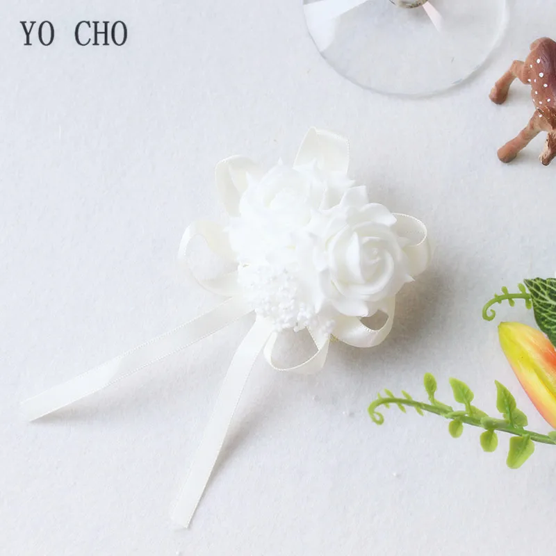 YO CHO Creative Artificial Flowers for Girls Bridesmaid Sisters Hand Flowers  Bride Wrist Flowers  Wedding Decoration  Wholesale