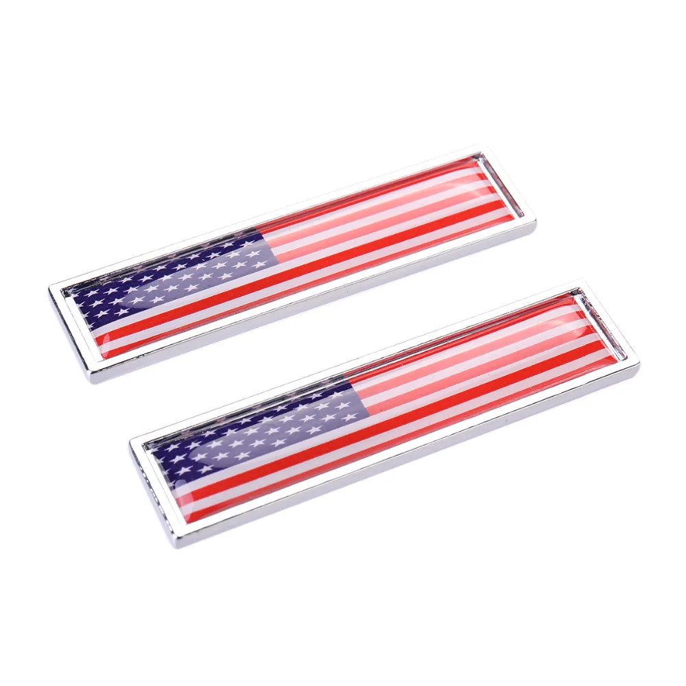 2Pcs Metal Italy Germany USA France Britain Russia Canada Australia Italy Brazil Flag Car Sticker Decorate Stickers Emblem Badge