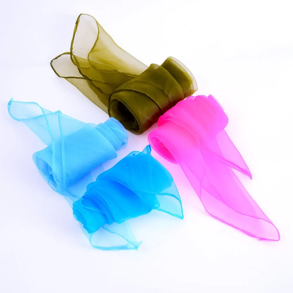 Woman And Girl Lovely Mulit Colours Fashion Plain Square Chiffon neck Scarf Head Scarves For Halloween Costume Party Dress Up