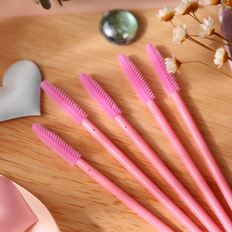 Nice Silicone Brushes 200pcs/lot Disposable Mascara Wands Applicators Eyelash Extension Makeup One-off Eye Lash Brushes