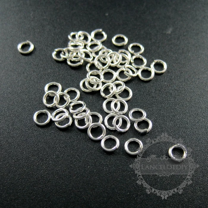 20gauge solid 925 sterling silver 4mm single open jumpring DIY jewelry supplies findings 1542009