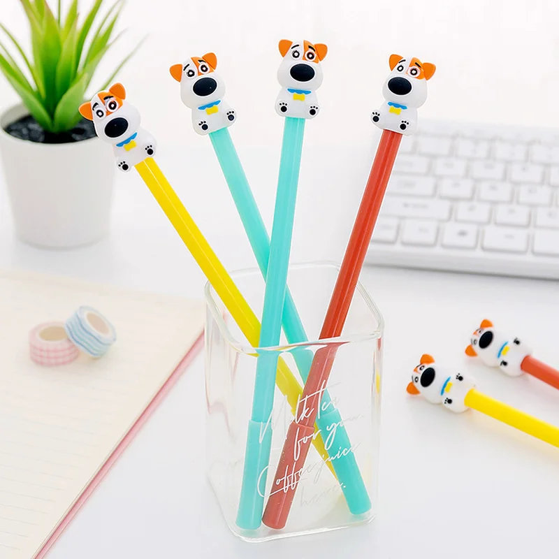 

40 Pcs Creative Cartoon Dog Neutral Pen Writing Brush Small Fresh and Lovely Students Use Black Stationery Pens for School