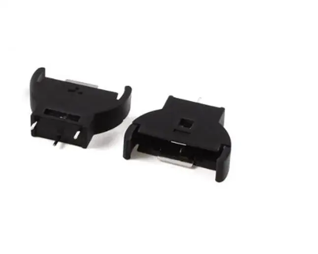 2000 pçs/lote MasterFire Plástico Preto CR2032 2032 Half-Round 3V Cell Coin Bateria Soquete 3 PINS Holder Case Baterias Caixa de armazenamento