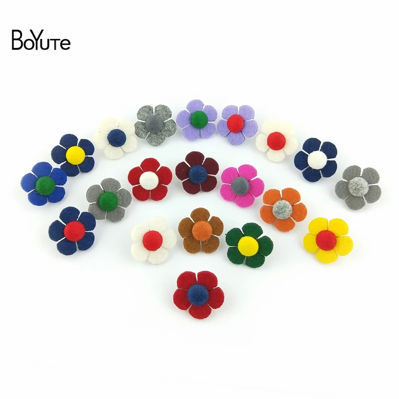 BoYuTe (20 Pieces/Lot) Classic Design Non-Woven Fabric Flower Brooch Brief Men Suit Lapel Pin Brooch