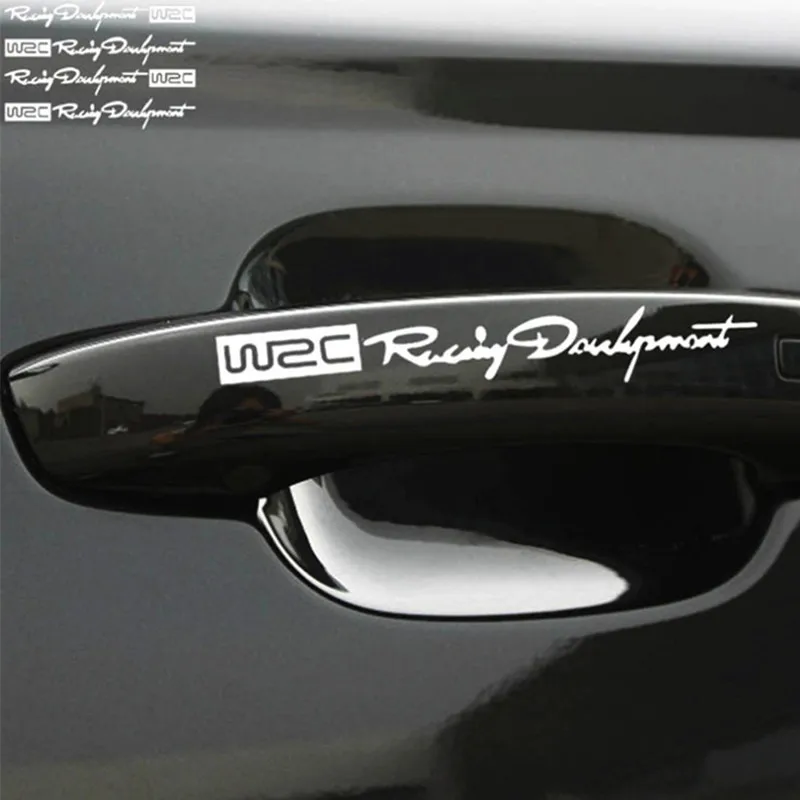 

4 x Newest WRC Car Door Handle Stickers Decal for Renault Koleos Clio Scenic Megane Duster Sandero Captur Twingo