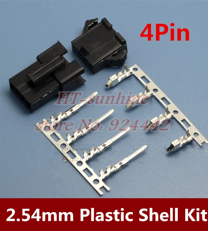 100sets  (connectors|SM) SM 4Pin Pitch 2.54MM Female and Male Housing + terminals SM-4P SM-4R JST 2.54MM SM2.54