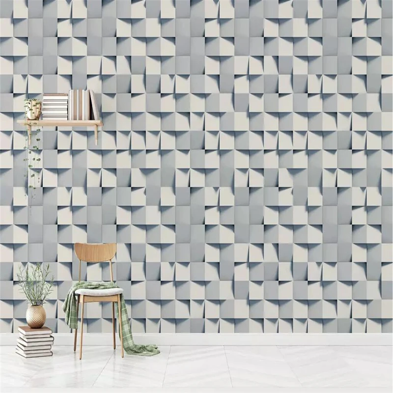 

Decorative wallpaper 3D geometric relief texture background wall paper mural