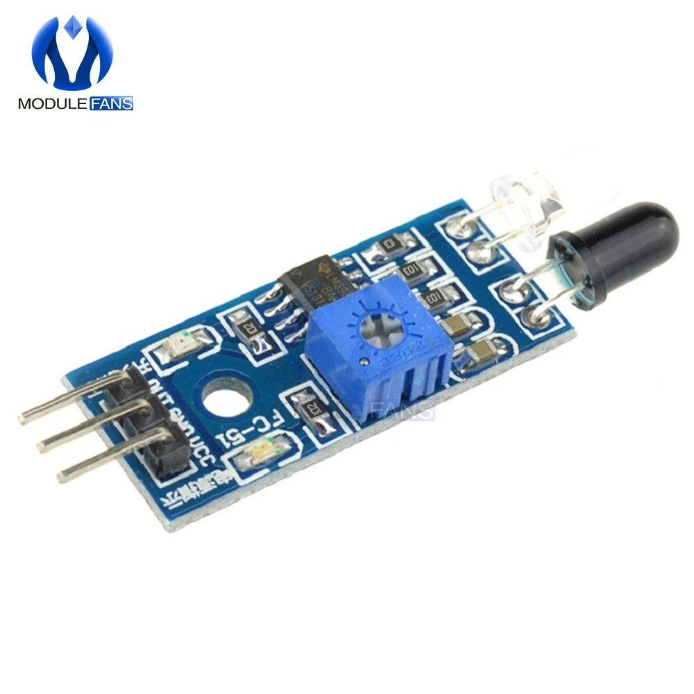 IR Infrared Obstacle Avoidance Sensor Module for Arduino Smart Car Robot 3-wire Reflective Photoelectric New