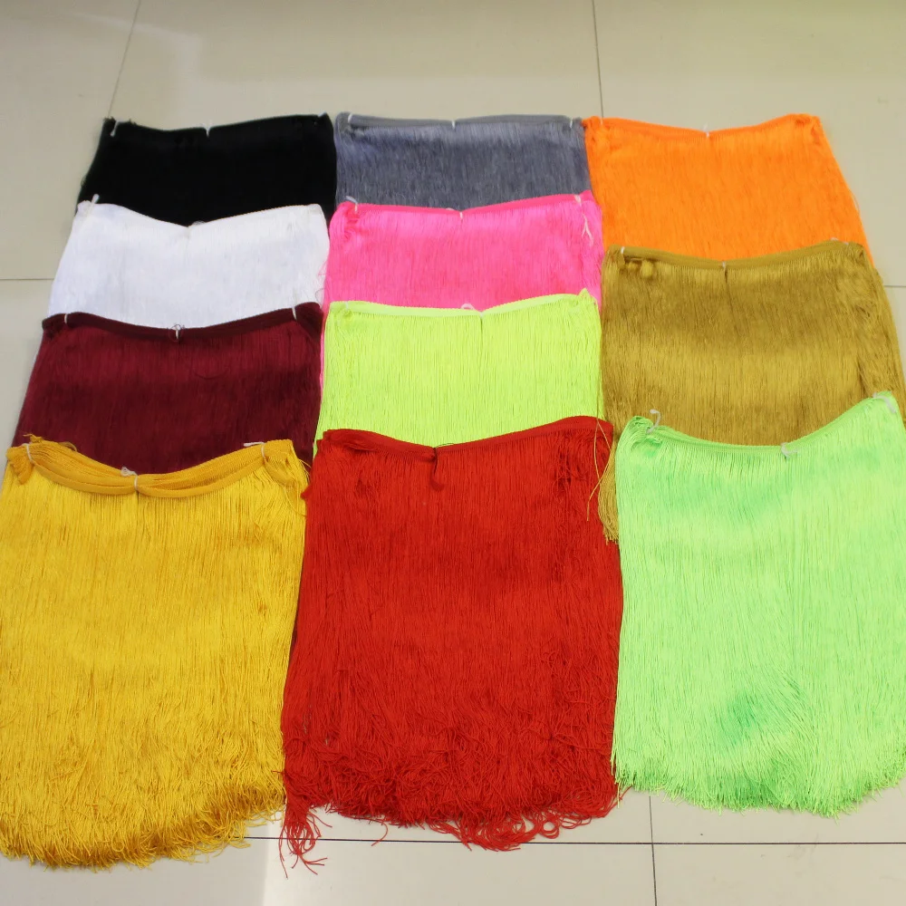 1 Yard Long Fringe Tassel For Diy Performance Dance Trims Latin Dress Trimming Lace Single Banded Soft Polyester Macrame