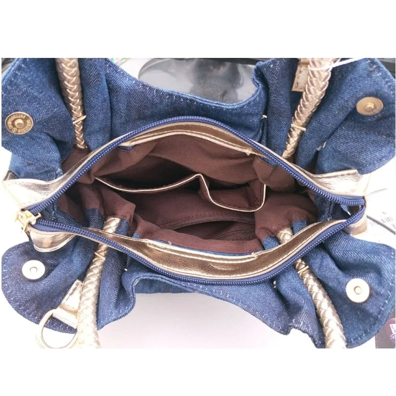 iPinee Woman Denim Handbags Bags Vintage Luxury Rhinestone Shoulder Bags Women's Small Bags Jean Bolsas Femininas For Women