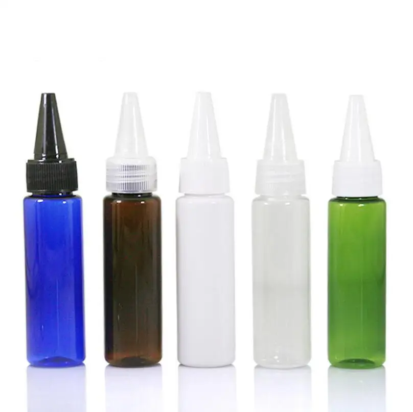 Wholesale 30ml empty plastic bottles with pointed mouth caps ,1 oz empty jam bottle containers with pointed lid