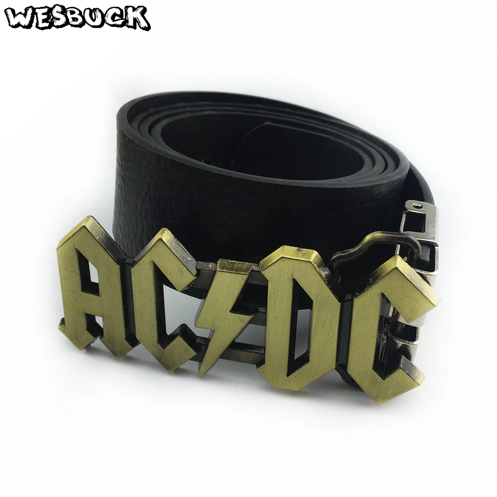 WesBuck Brand Fashion Heavy Western Metal Music Belt Buckle Luxury Zinc Alloy Buckles With PU Belt Festival Gifts